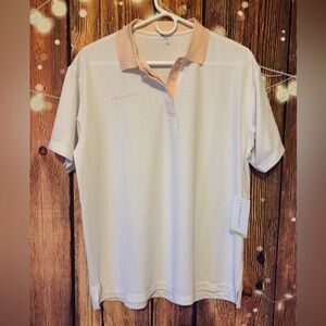Rohnisch Womens White and Peach Golf Polo Shirt NWT Size M